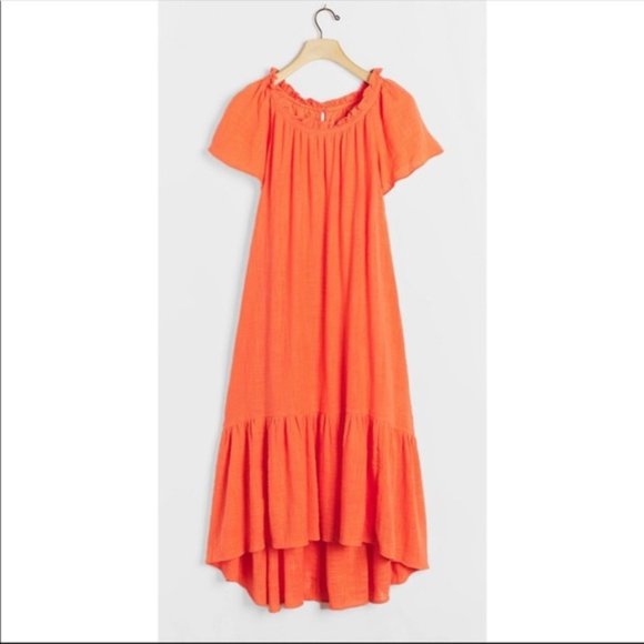 Anthropologie Dresses & Skirts - Anthropologie Maeve Selah Coral Ruffle Dress NWT
